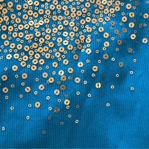 Victoria's Secret "Tee Shop" turquoise sequin embellished tank top